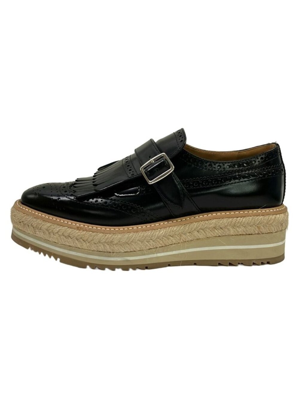 Prada Shoes Black Tassel Espadrilles Leather